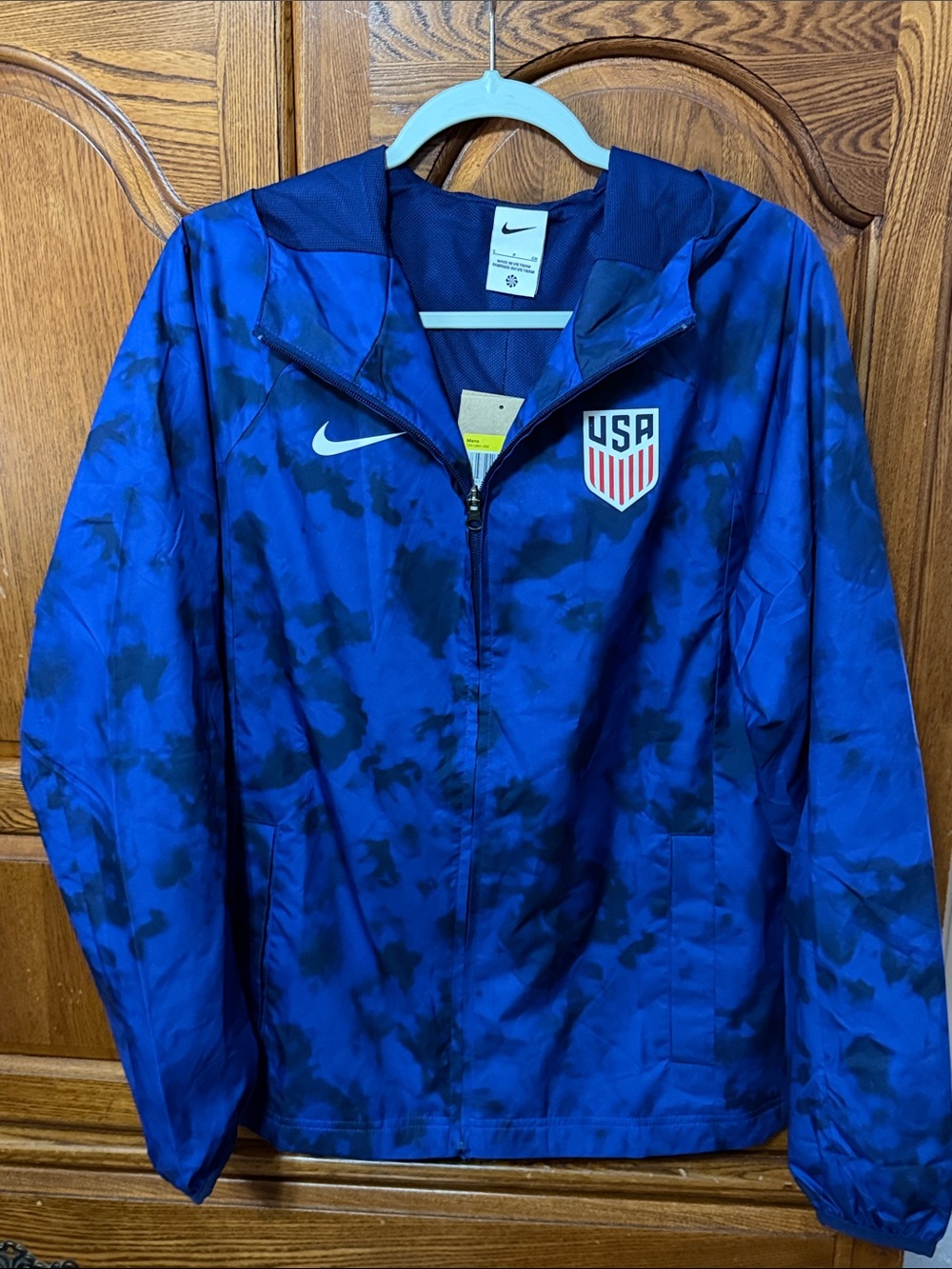 Nike Blue Tie-Dye USA Windbreaker Jacket for Men